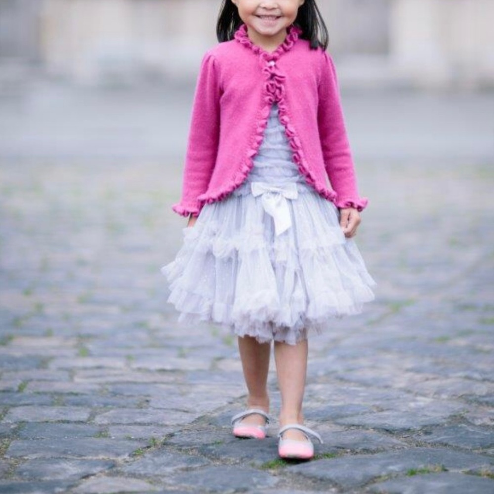 Popatu Girl’s Grey Ruffled Tutu Ballerina Dress, size M